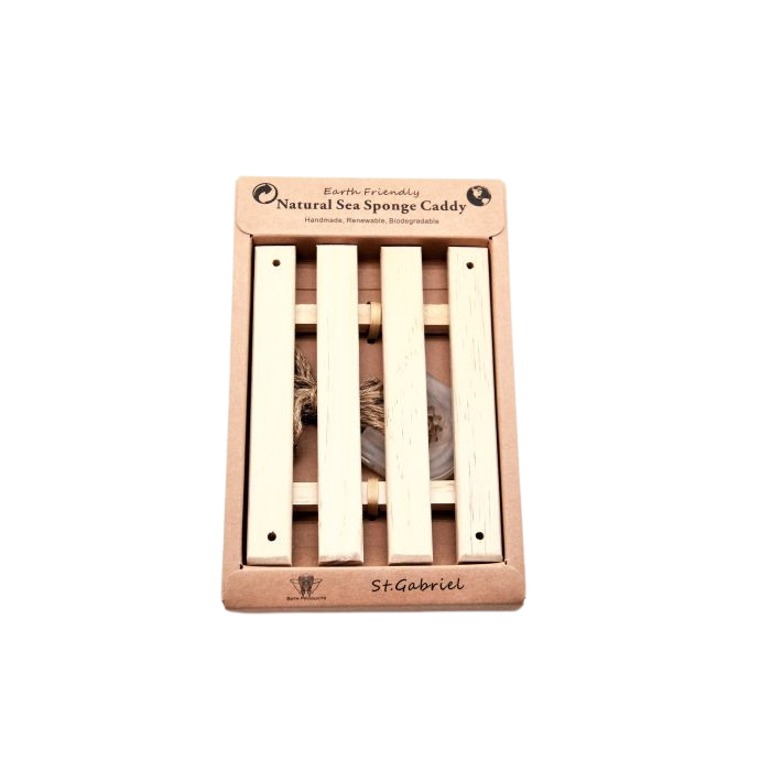 Key West Body Scrubs - Wooden Sea Sponge Caddy